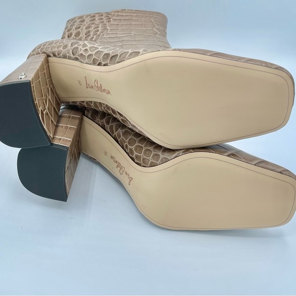 One Day Sale New Sam Edelman Fawn Leather Bootie Sz 10 - Picture 8 of 16